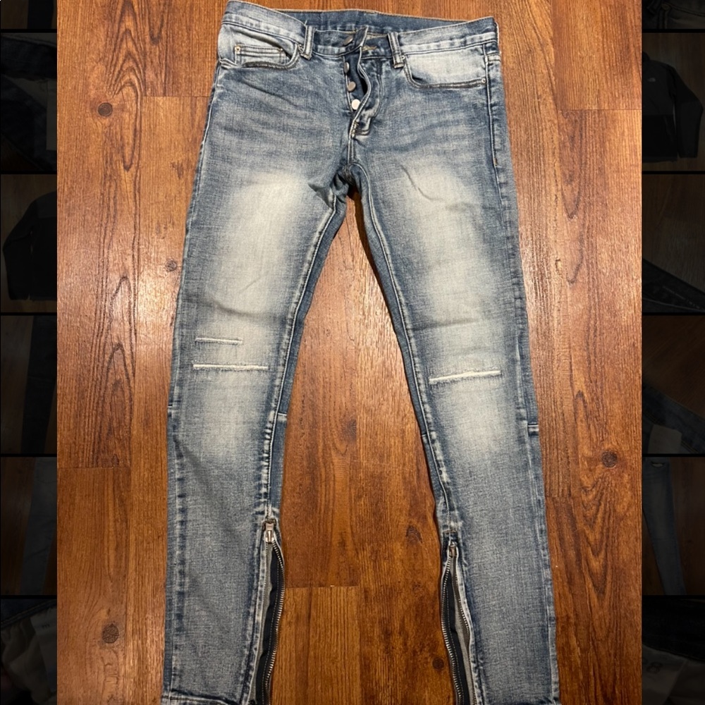 MNML LA M Denim skinny fit zipper jeans